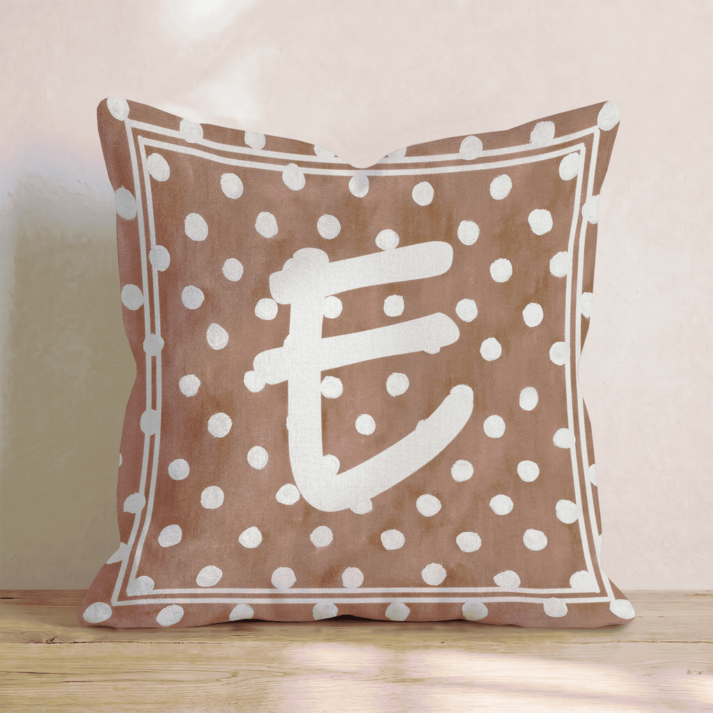Brown Polka Dot E Throw Pillow - Hillcroft Home