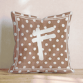 Brown Polka Dot F Throw Pillow - Hillcroft Home