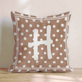 Brown Polka Dot H Throw Pillow - Hillcroft Home