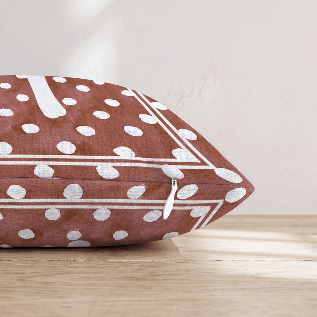 Brown Polka Dot H Throw Pillow - Hillcroft Home