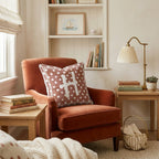 Brown Polka Dot H Throw Pillow - Hillcroft Home