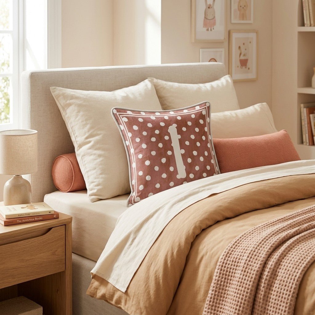Brown Polka Dot I Throw Pillow - Hillcroft Home