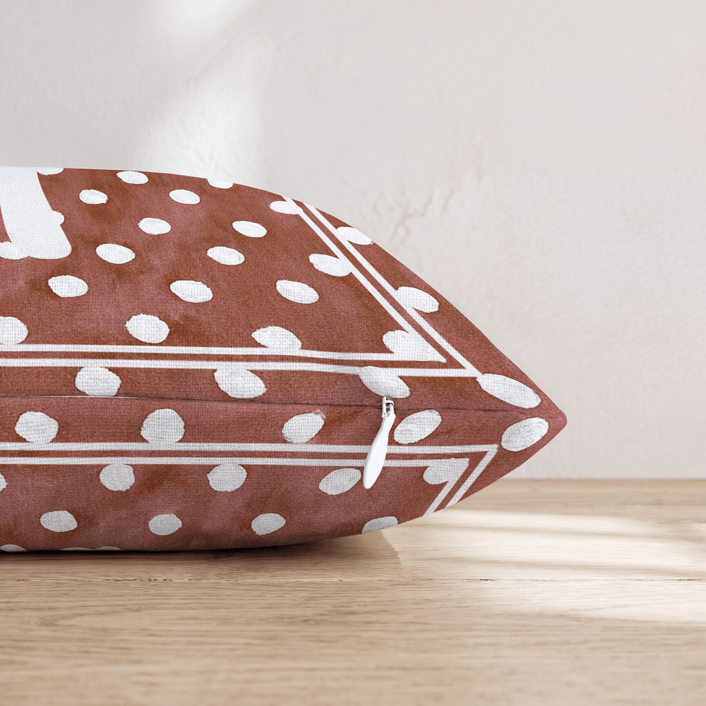 Brown Polka Dot I Throw Pillow - Hillcroft Home