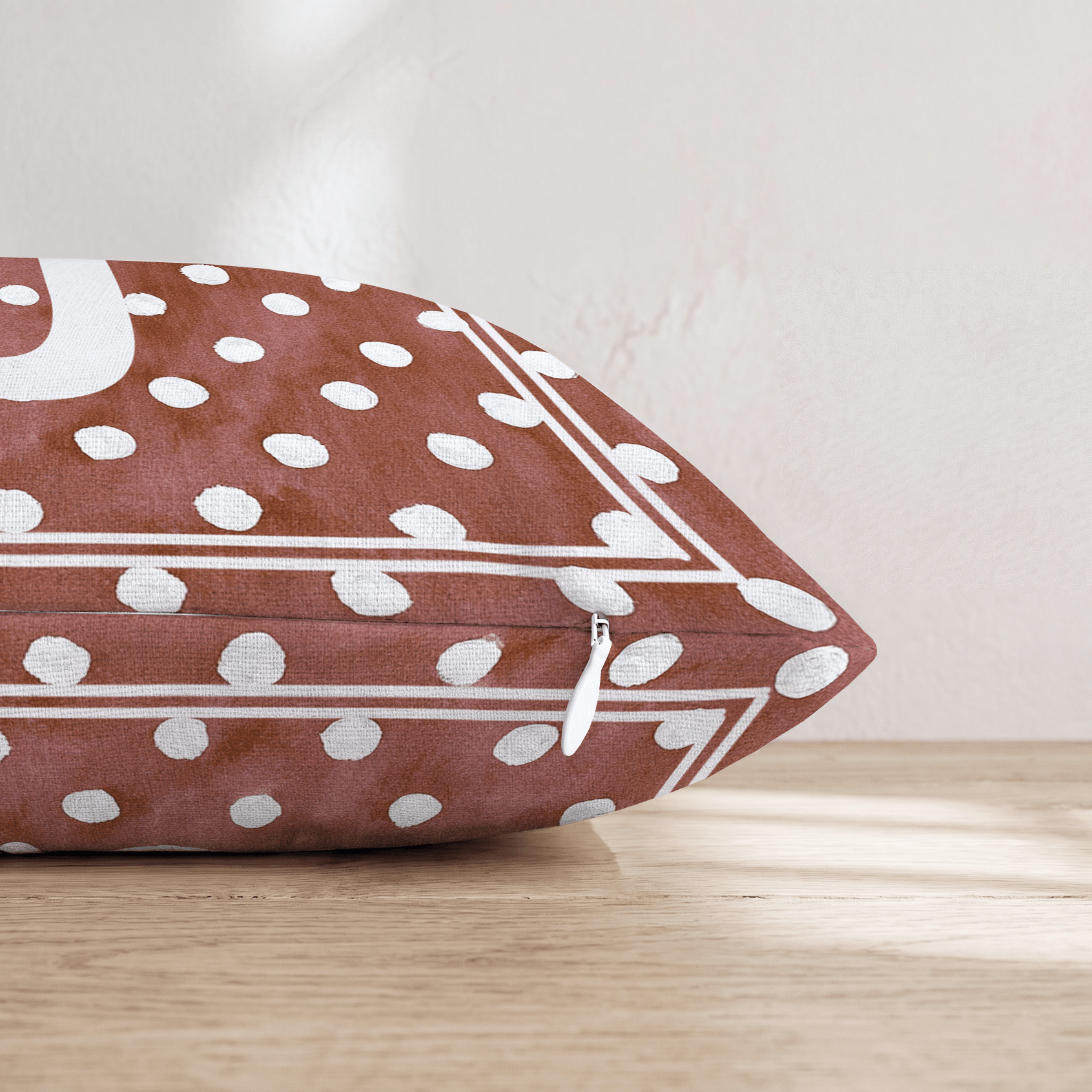Brown Polka Dot J Throw Pillow - Hillcroft Home