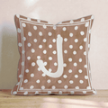 Brown Polka Dot J Throw Pillow - Hillcroft Home