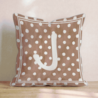 Brown Polka Dot J Throw Pillow - Hillcroft Home