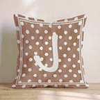 Brown Polka Dot J Throw Pillow - Hillcroft Home