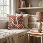 Brown Polka Dot J Throw Pillow - Hillcroft Home