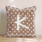 Brown Polka Dot K Throw Pillow - Hillcroft Home