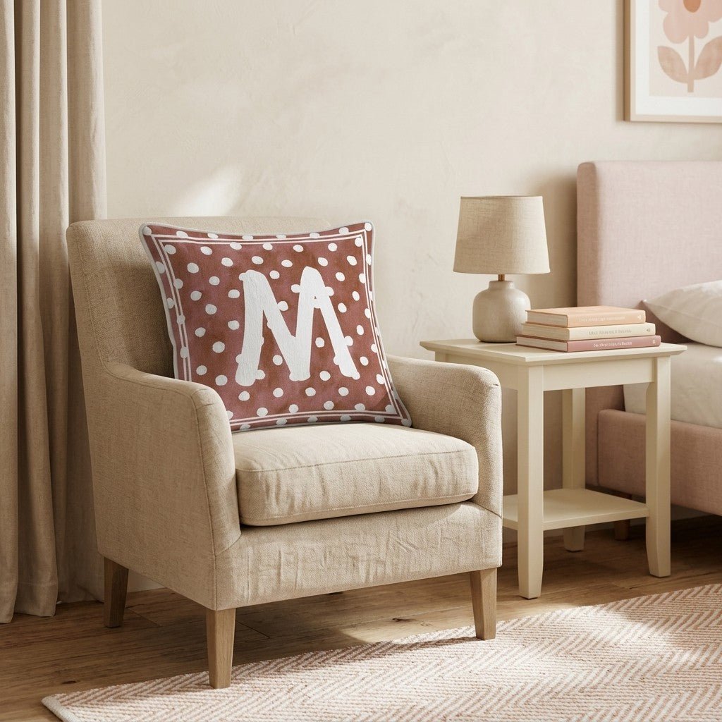 Brown Polka Dot M Throw Pillow - Hillcroft Home