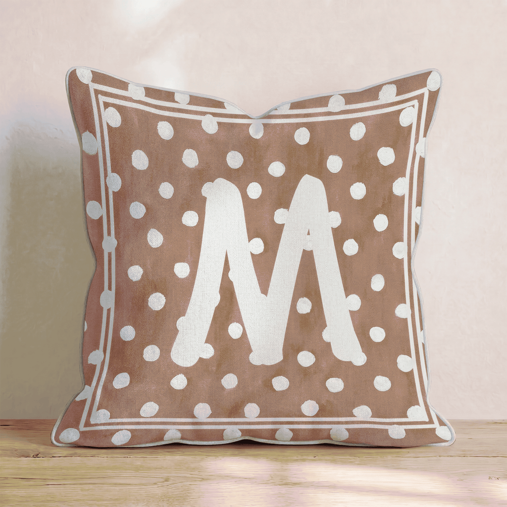 Brown Polka Dot M Throw Pillow - Hillcroft Home