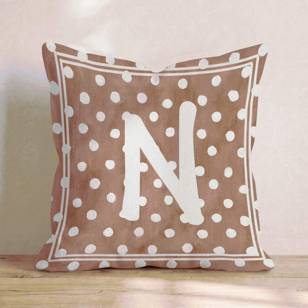 Brown Polka Dot N Throw Pillow - Hillcroft Home
