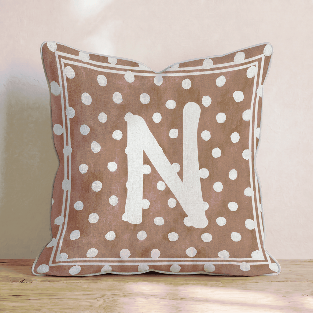 Brown Polka Dot N Throw Pillow - Hillcroft Home