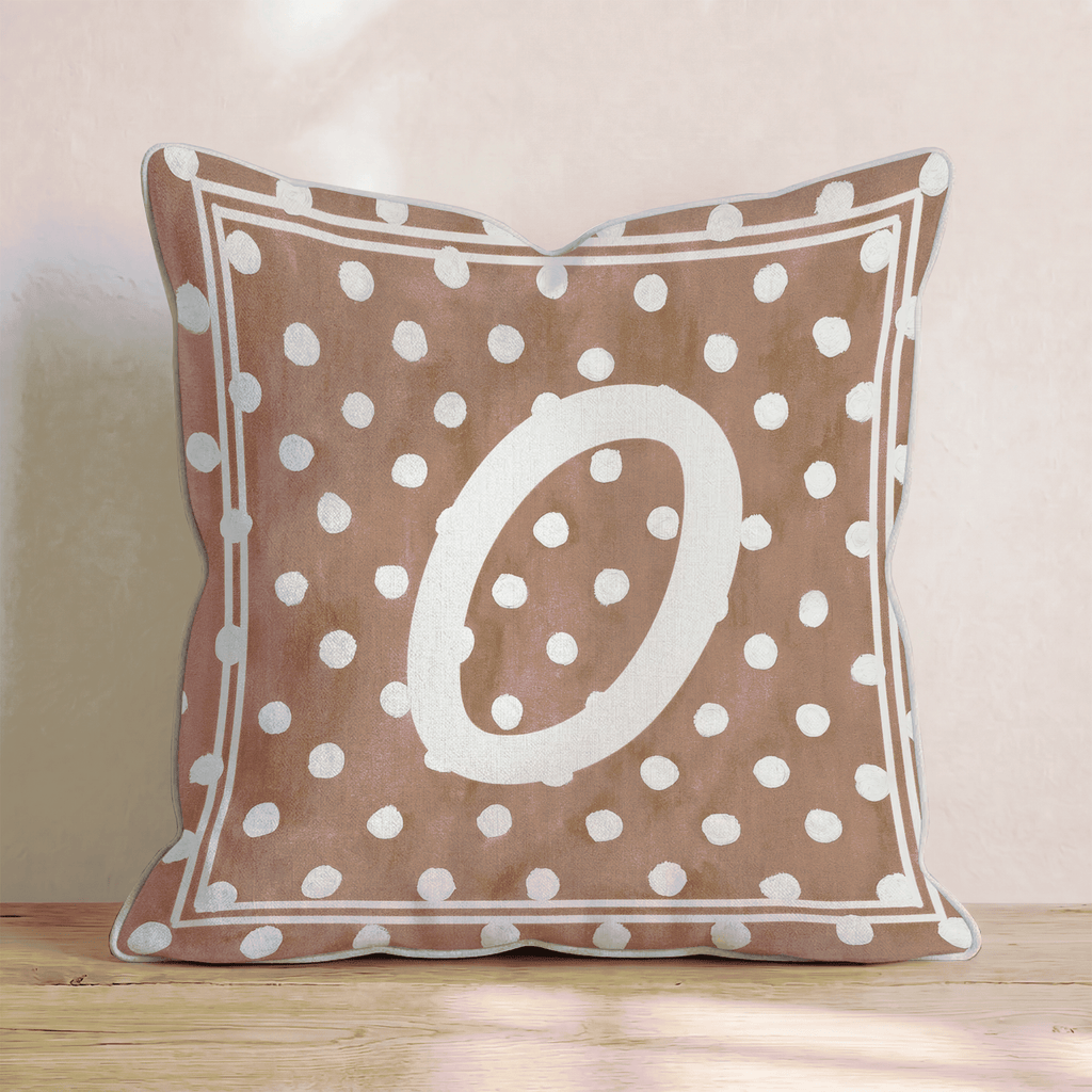 Brown Polka Dot O Throw Pillow - Hillcroft Home