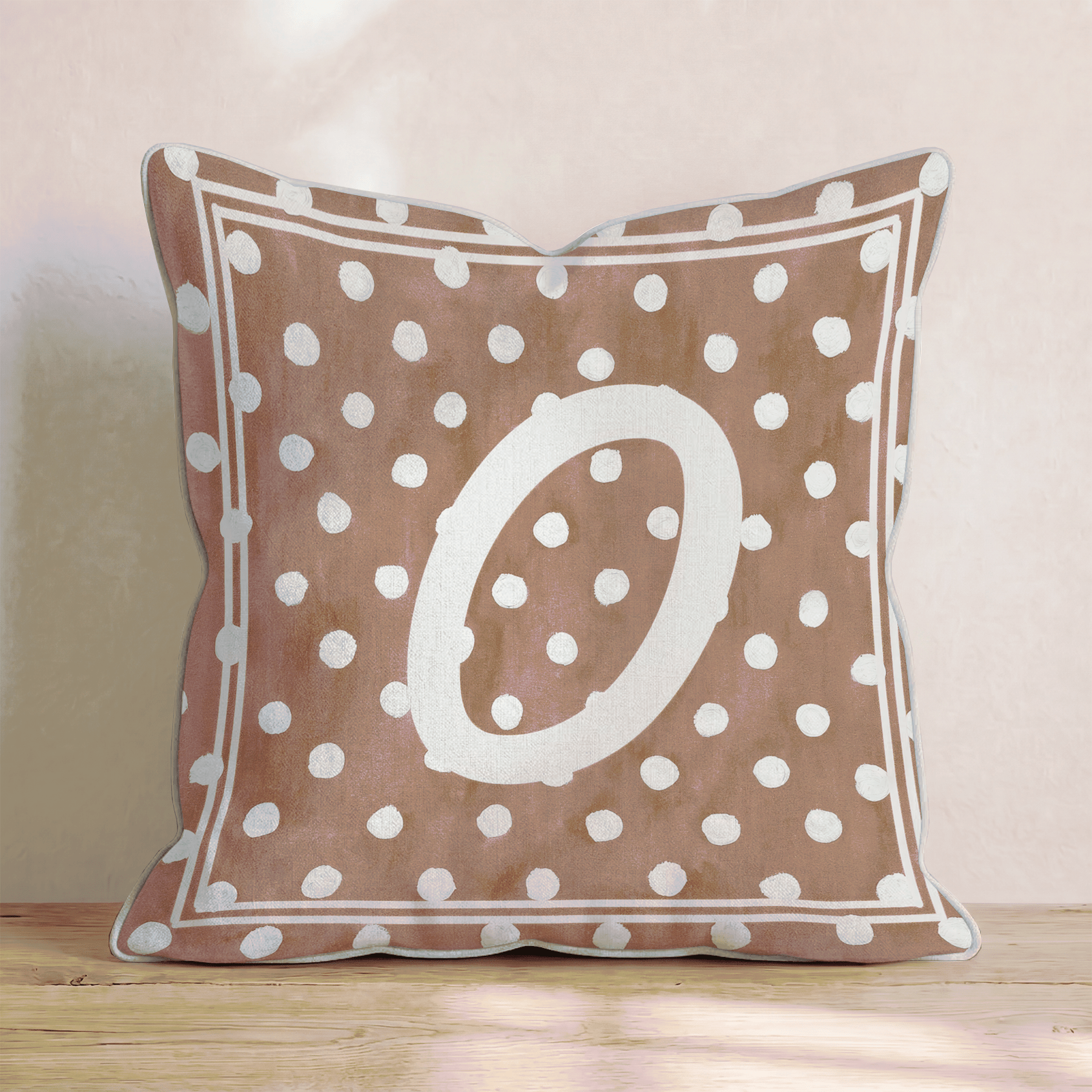 Brown Polka Dot O Throw Pillow - Hillcroft Home