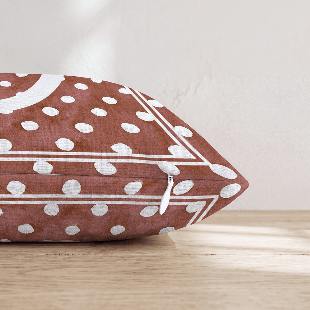 Brown Polka Dot O Throw Pillow - Hillcroft Home