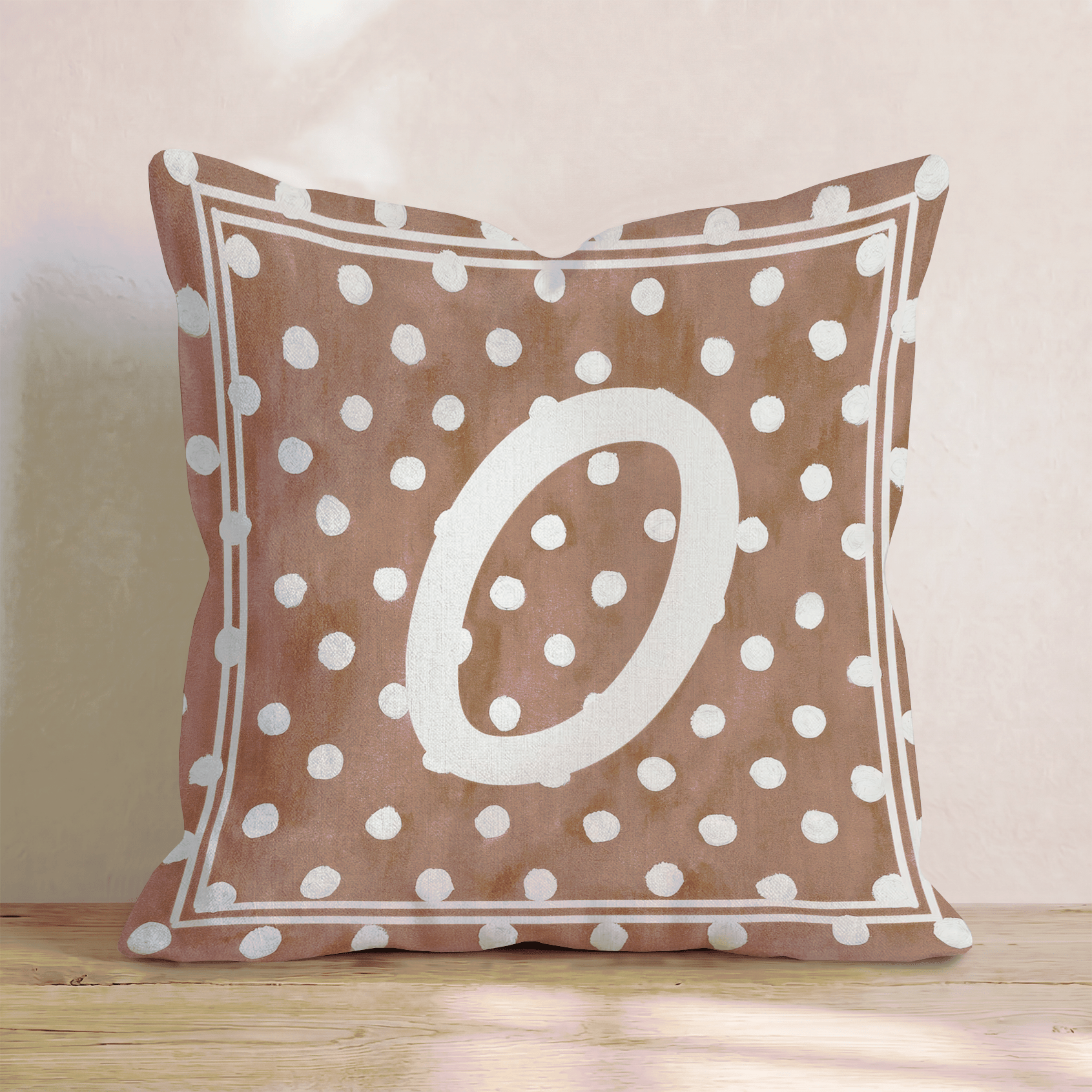 Brown Polka Dot O Throw Pillow - Hillcroft Home