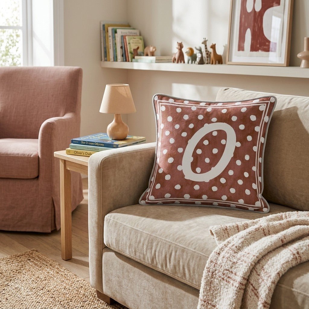 Brown Polka Dot O Throw Pillow - Hillcroft Home