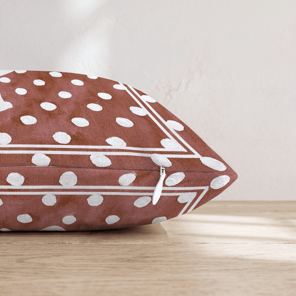 Brown Polka Dot P Throw Pillow - Hillcroft Home