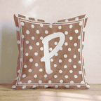 Brown Polka Dot P Throw Pillow - Hillcroft Home