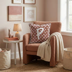 Brown Polka Dot P Throw Pillow - Hillcroft Home