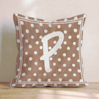 Brown Polka Dot P Throw Pillow - Hillcroft Home