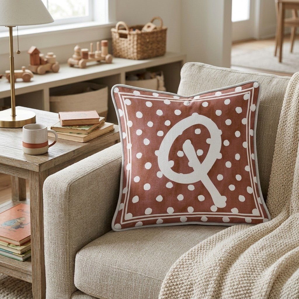 Brown Polka Dot Q Throw Pillow - Hillcroft Home