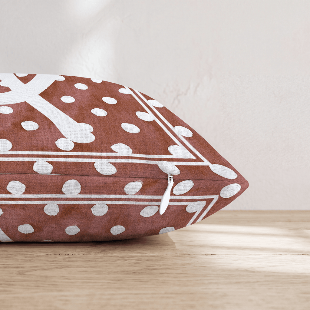 Brown Polka Dot Q Throw Pillow - Hillcroft Home