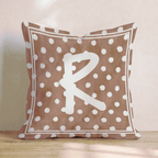 Brown Polka Dot R Throw Pillow - Hillcroft Home