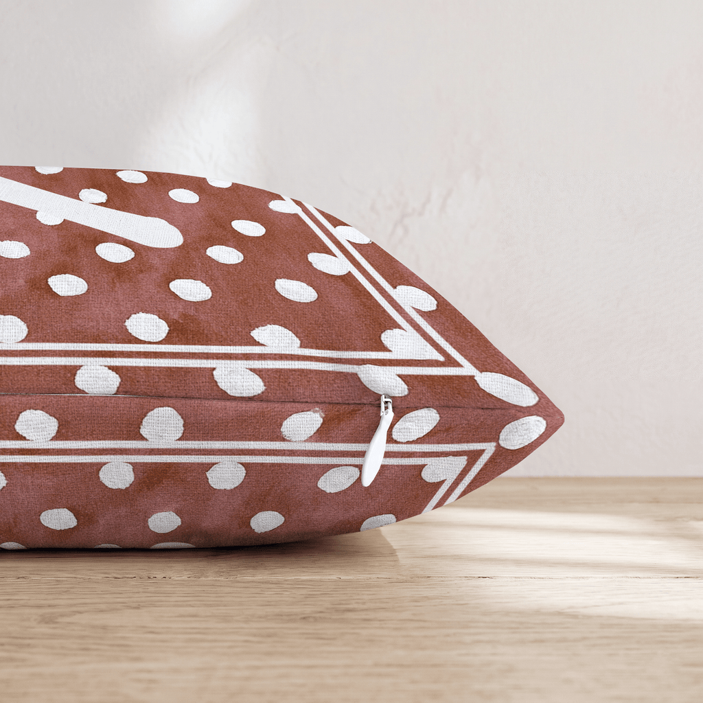 Brown Polka Dot R Throw Pillow - Hillcroft Home