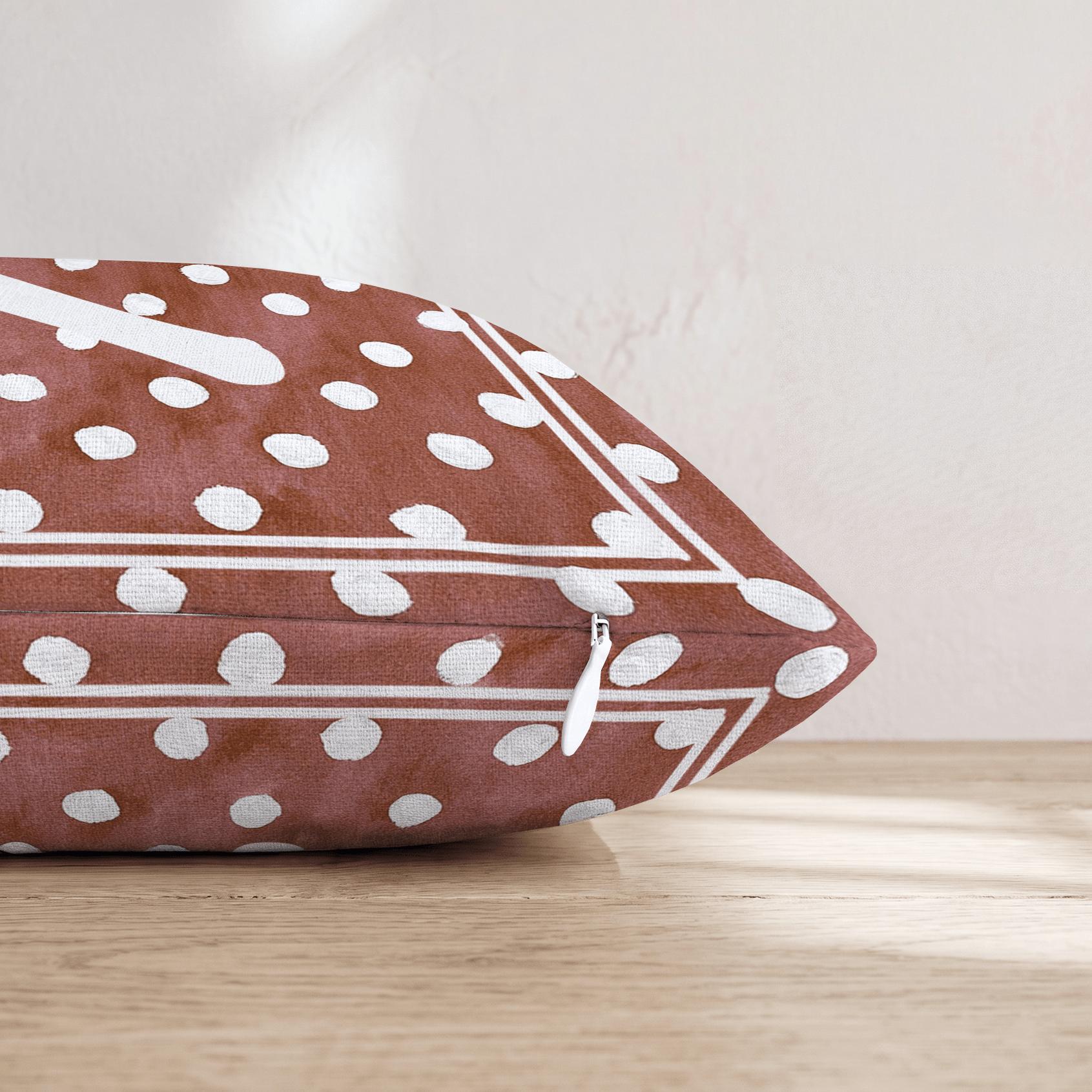 Brown Polka Dot R Throw Pillow - Hillcroft Home