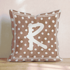 Brown Polka Dot R Throw Pillow - Hillcroft Home