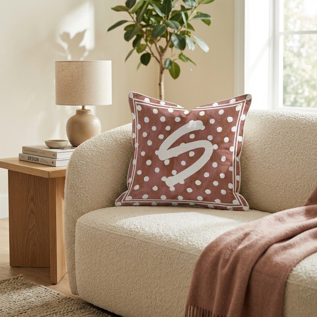 Brown Polka Dot S Throw Pillow - Hillcroft Home