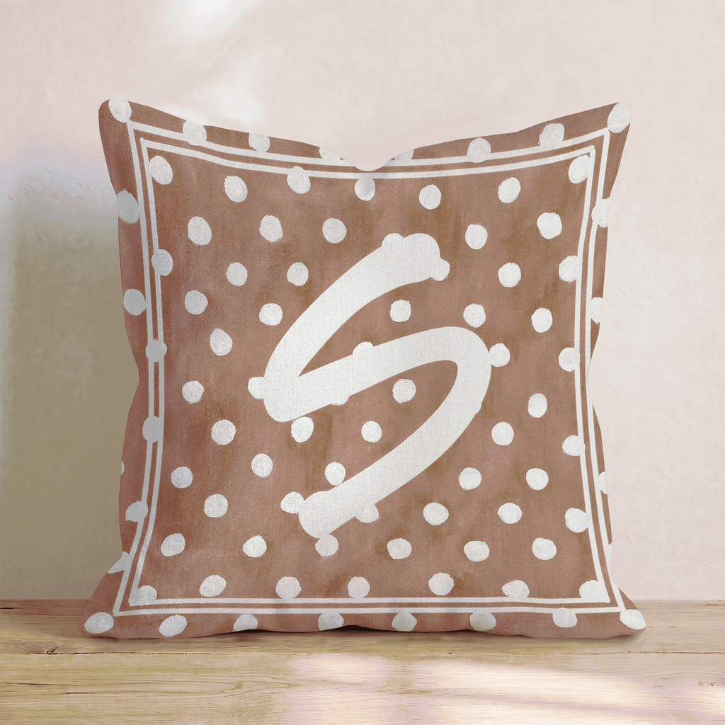 Brown Polka Dot S Throw Pillow - Hillcroft Home
