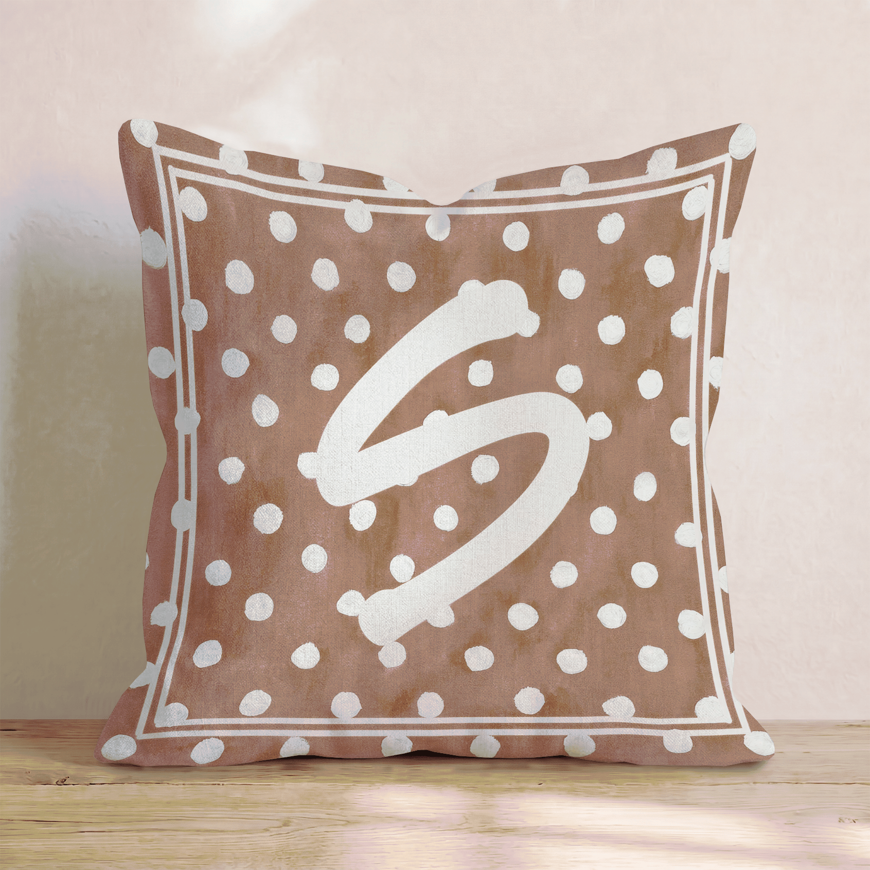 Brown Polka Dot S Throw Pillow - Hillcroft Home