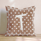 Brown Polka Dot T Throw Pillow - Hillcroft Home