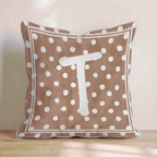 Brown Polka Dot T Throw Pillow - Hillcroft Home