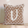 Brown Polka Dot U Throw Pillow - Hillcroft Home