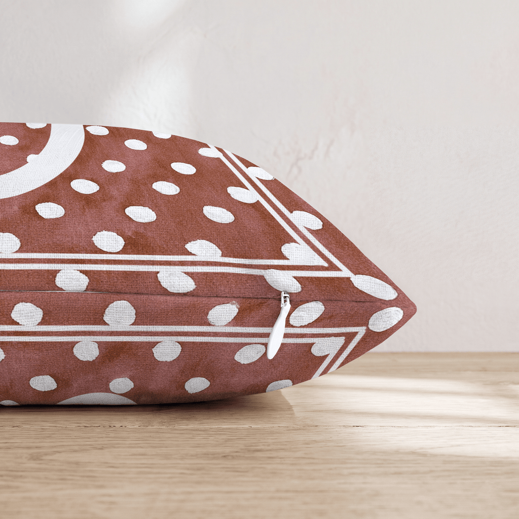 Brown Polka Dot U Throw Pillow - Hillcroft Home