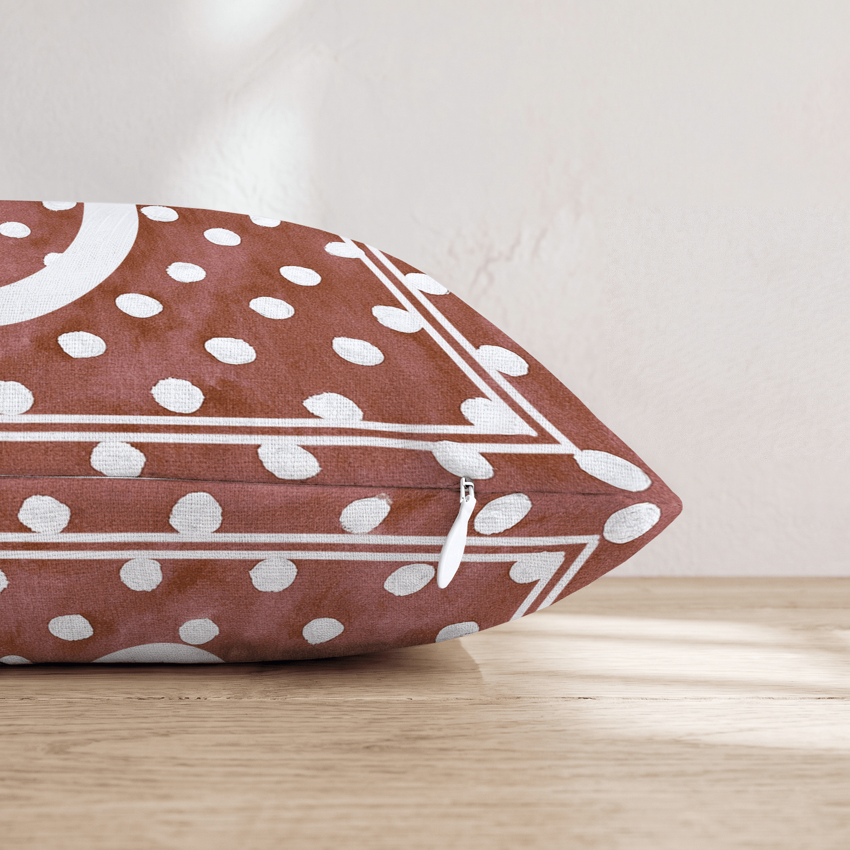 Brown Polka Dot U Throw Pillow - Hillcroft Home