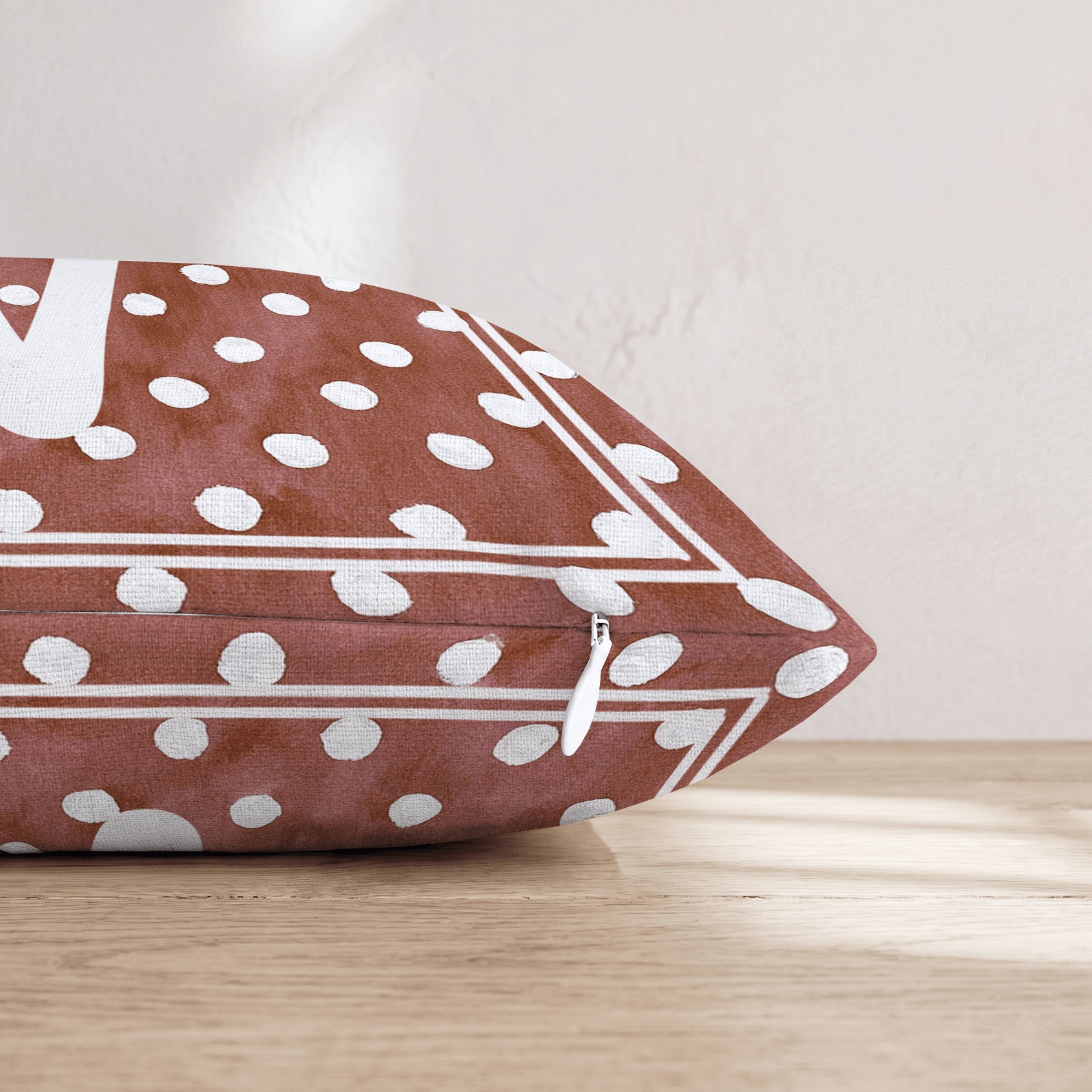 Brown Polka Dot V Throw Pillow - Hillcroft Home