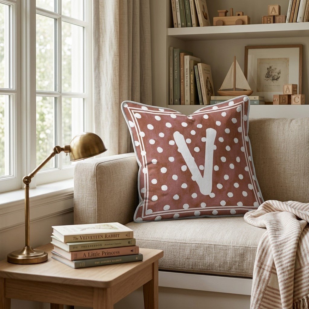 Brown Polka Dot V Throw Pillow - Hillcroft Home