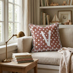 Brown Polka Dot V Throw Pillow - Hillcroft Home
