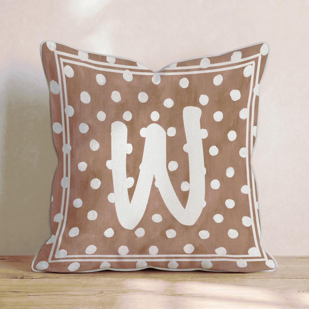 Brown Polka Dot W Throw Pillow - Hillcroft Home