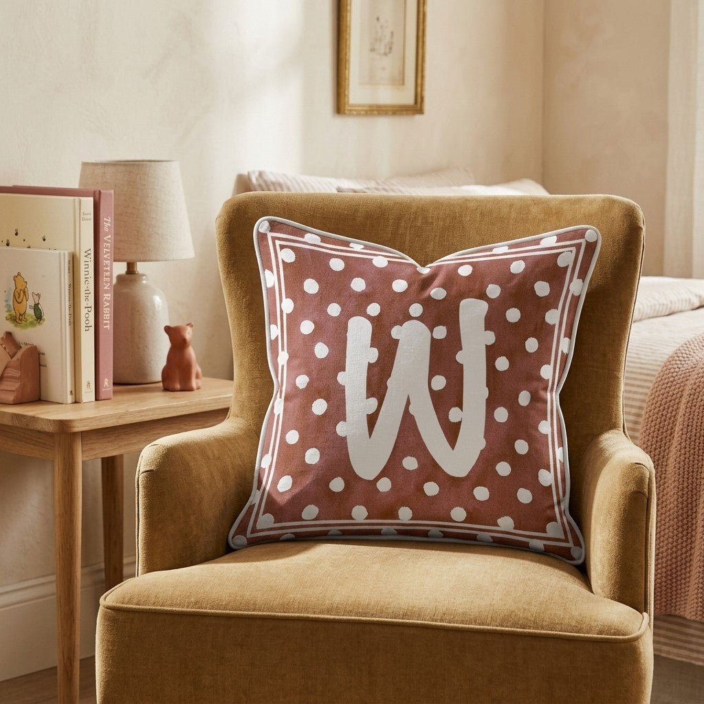 Brown Polka Dot W Throw Pillow - Hillcroft Home