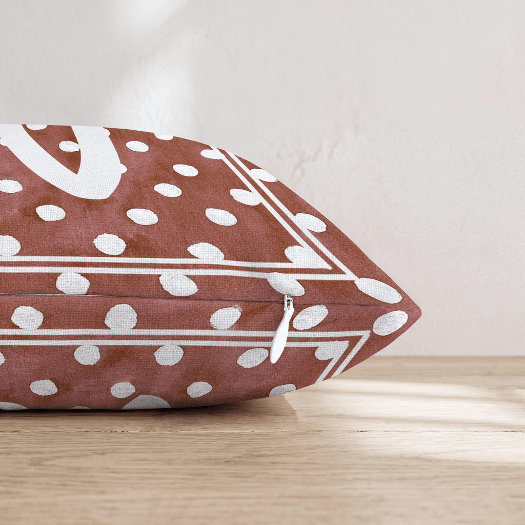 Brown Polka Dot W Throw Pillow - Hillcroft Home