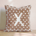 Brown Polka Dot X Throw Pillow - Hillcroft Home