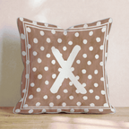 Brown Polka Dot X Throw Pillow - Hillcroft Home