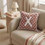 Brown Polka Dot X Throw Pillow - Hillcroft Home