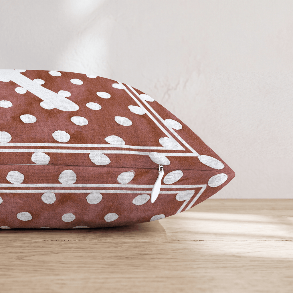 Brown Polka Dot X Throw Pillow - Hillcroft Home
